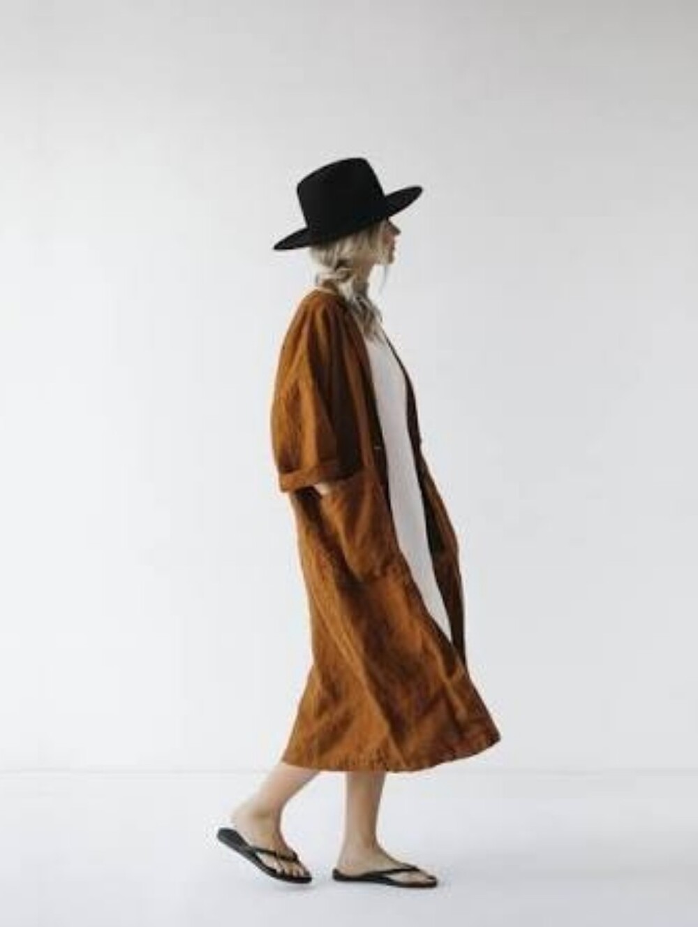 Seaside Tones Mustard 100% Linen Kimono Long Jacket Coat O/S